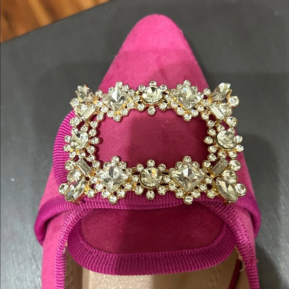 Chase + Chloe Fuchsia Embellished Loafers - Picture 4 of 5